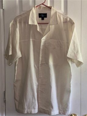 Steve Harvey Men's Cream Short-Sleeve Shirt
